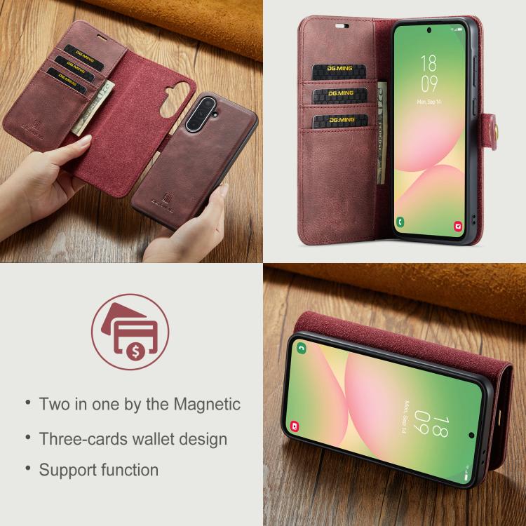 For Samsung Galaxy A56 5G DG.MING Crazy Horse Texture Detachable Magnetic Leather Case