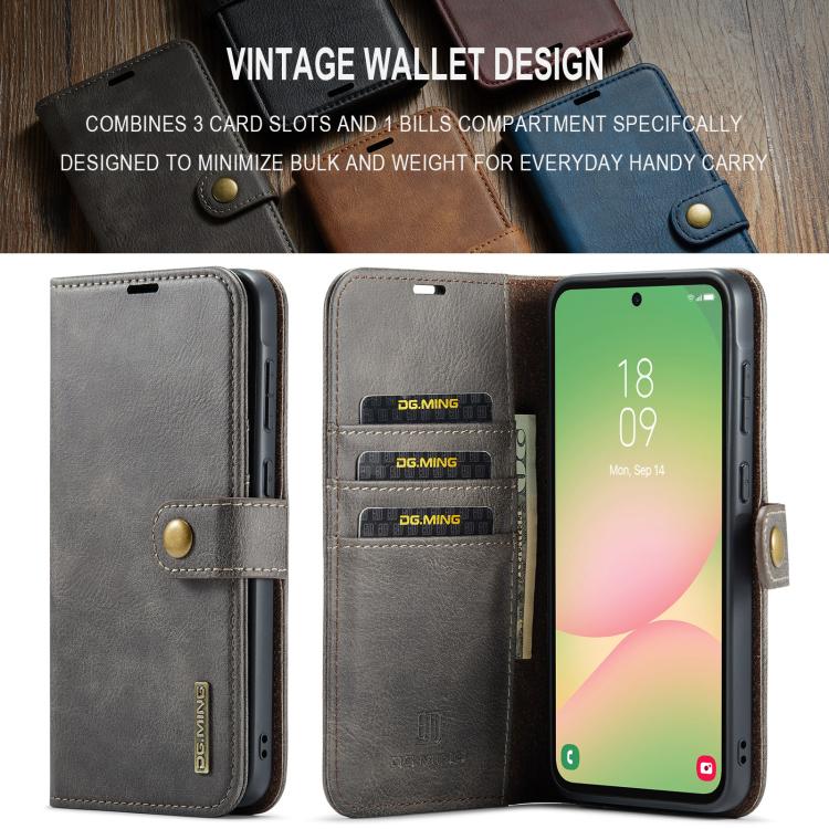 For Samsung Galaxy A56 5G DG.MING Crazy Horse Texture Detachable Magnetic Leather Case