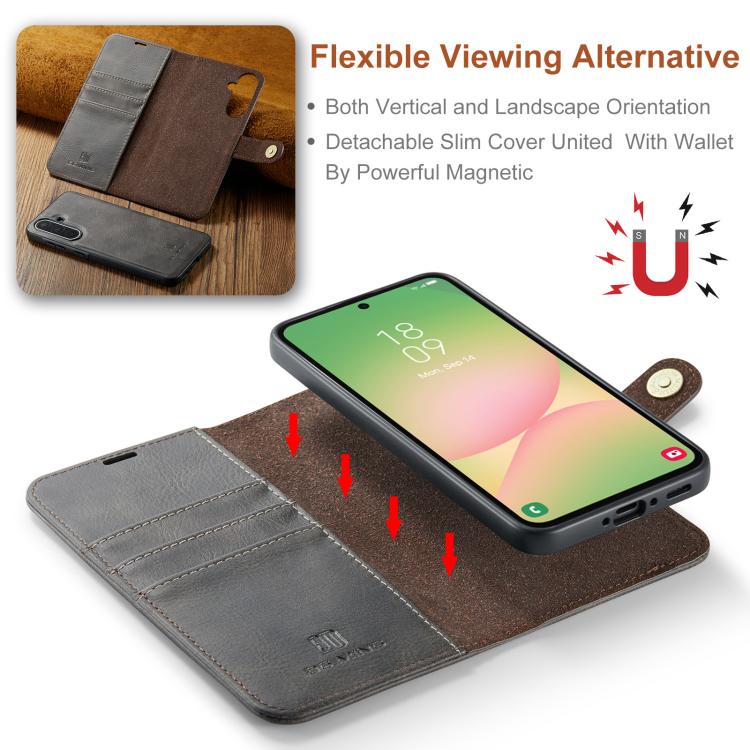 For Samsung Galaxy A56 5G DG.MING Crazy Horse Texture Detachable Magnetic Leather Case