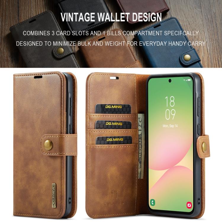 For Samsung Galaxy A56 5G DG.MING Crazy Horse Texture Detachable Magnetic Leather Case