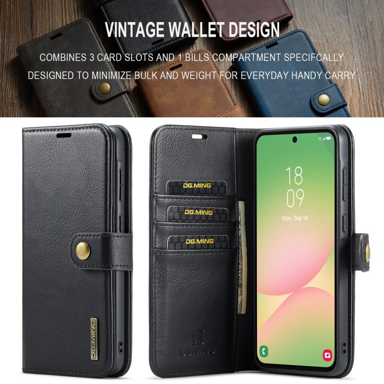 For Samsung Galaxy A56 5G DG.MING Crazy Horse Texture Detachable Magnetic Leather Case