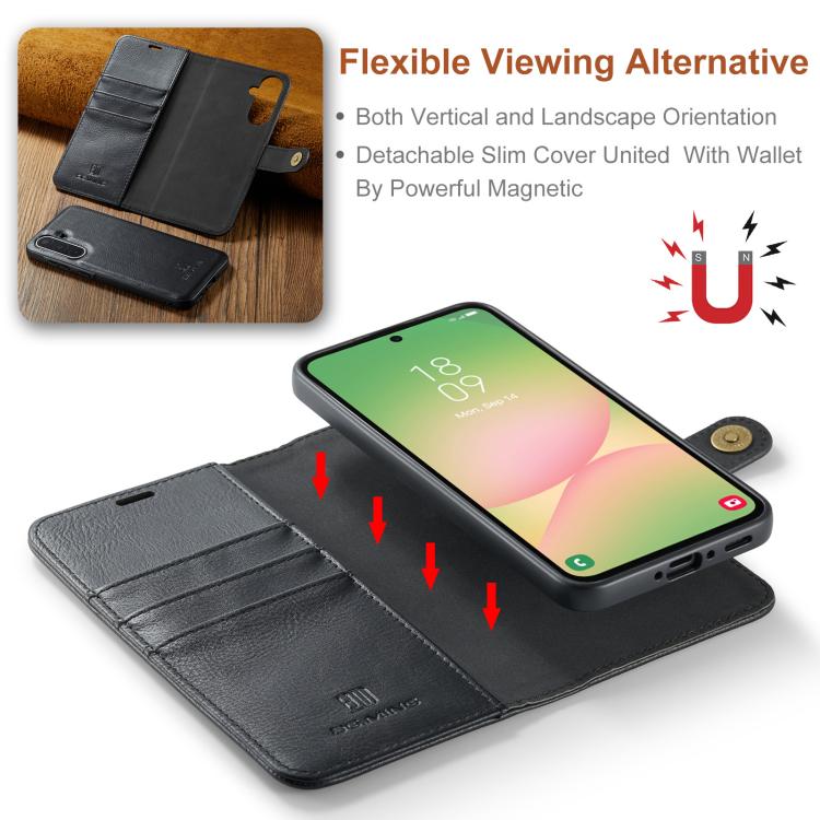 For Samsung Galaxy A56 5G DG.MING Crazy Horse Texture Detachable Magnetic Leather Case