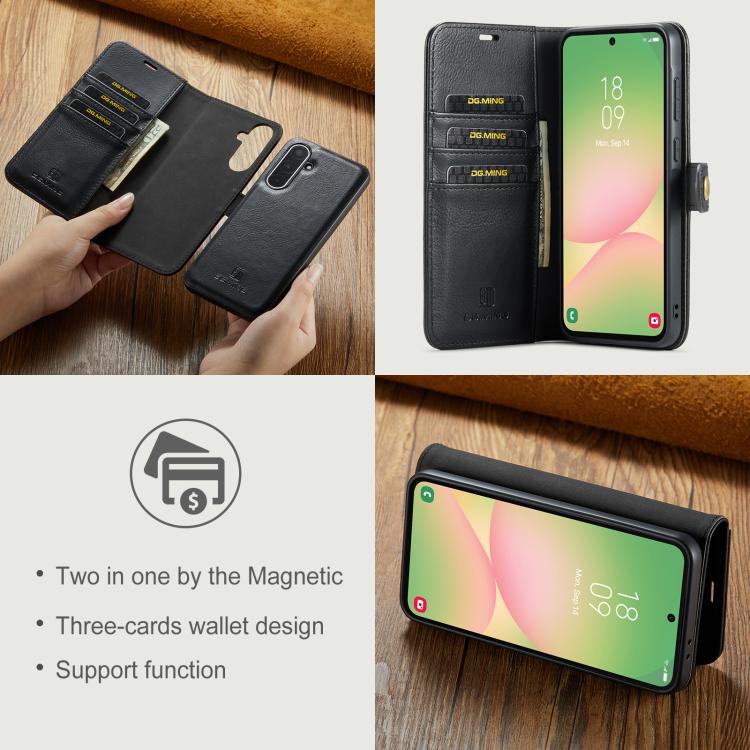 For Samsung Galaxy A56 5G DG.MING Crazy Horse Texture Detachable Magnetic Leather Case