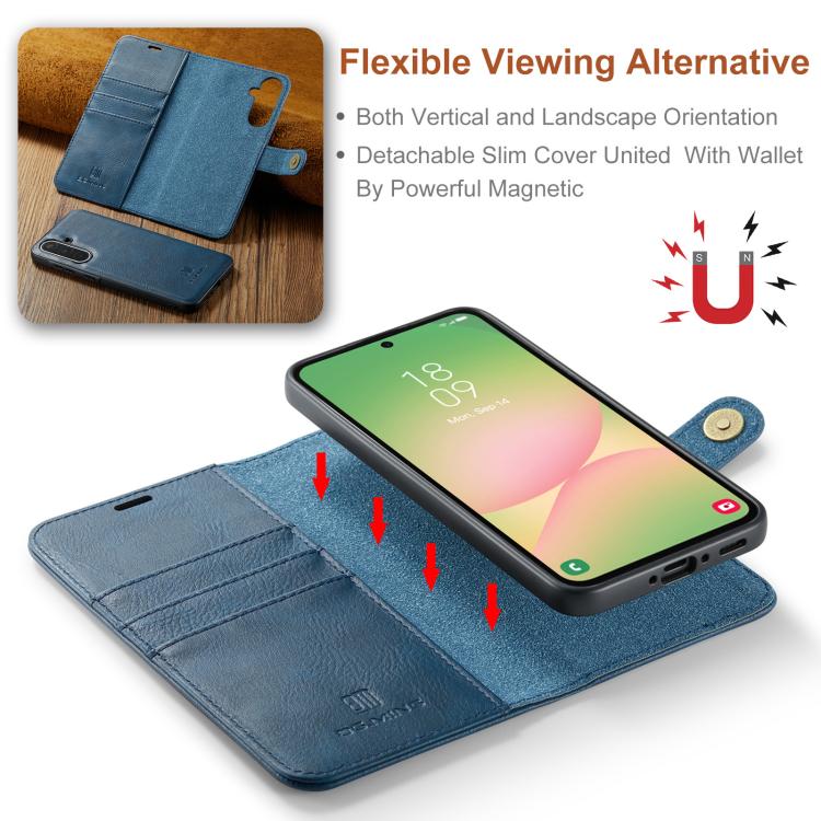 For Samsung Galaxy A56 5G DG.MING Crazy Horse Texture Detachable Magnetic Leather Case