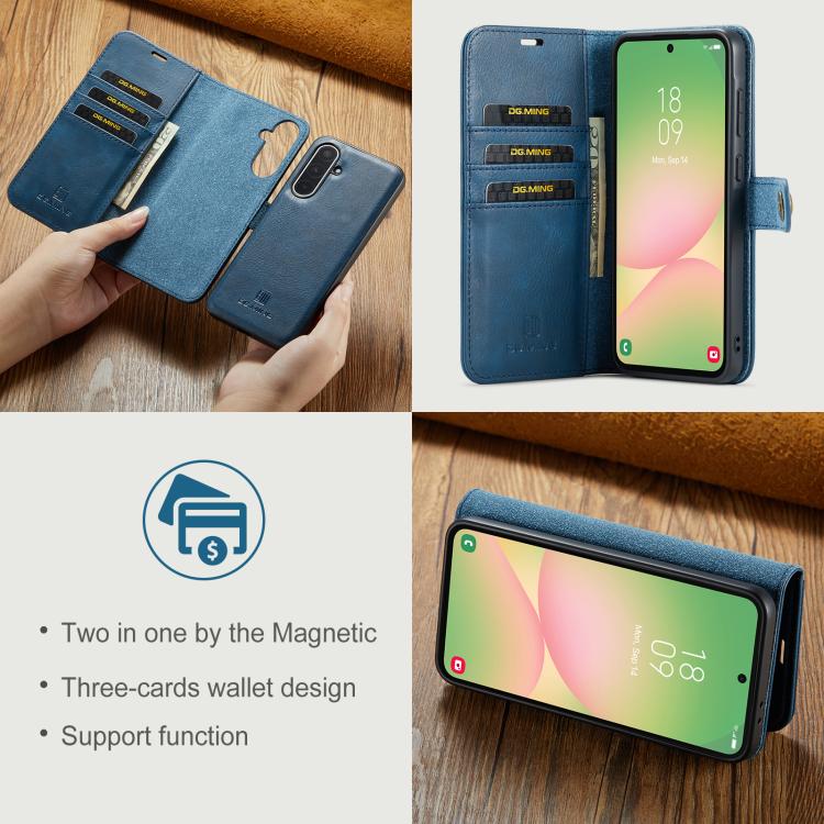 For Samsung Galaxy A56 5G DG.MING Crazy Horse Texture Detachable Magnetic Leather Case