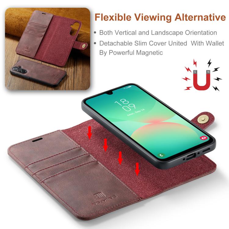 For Samsung Galaxy A26 5G DG.MING Crazy Horse Texture Detachable Magnetic Leather Case