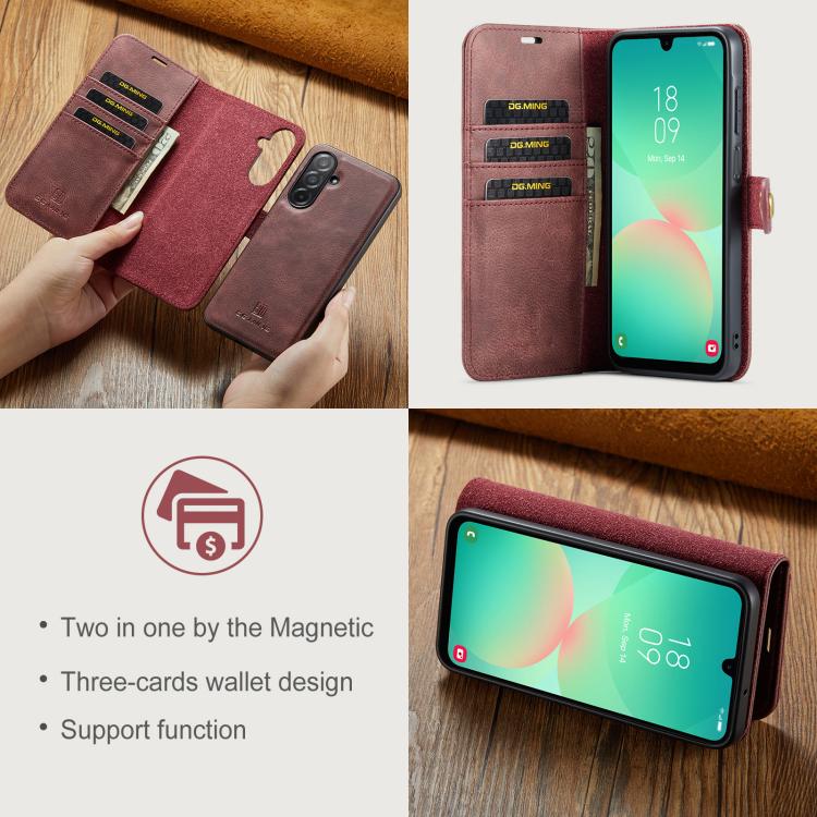 For Samsung Galaxy A26 5G DG.MING Crazy Horse Texture Detachable Magnetic Leather Case