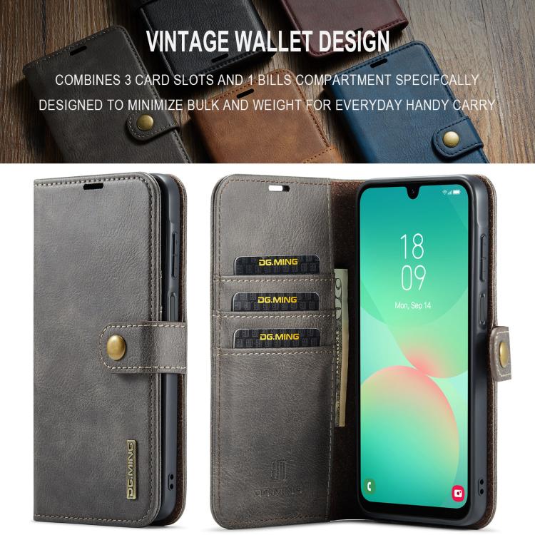 For Samsung Galaxy A26 5G DG.MING Crazy Horse Texture Detachable Magnetic Leather Case