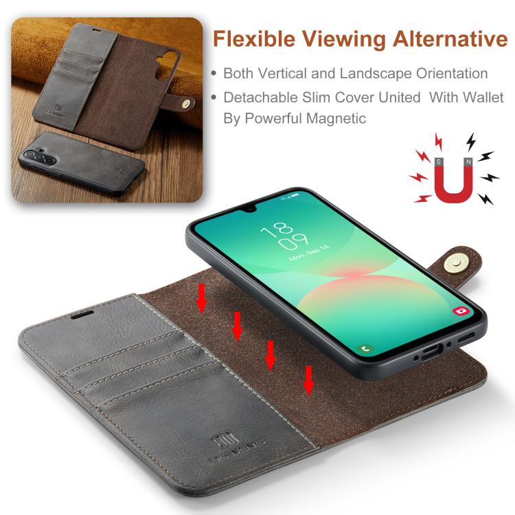 For Samsung Galaxy A26 5G DG.MING Crazy Horse Texture Detachable Magnetic Leather Case