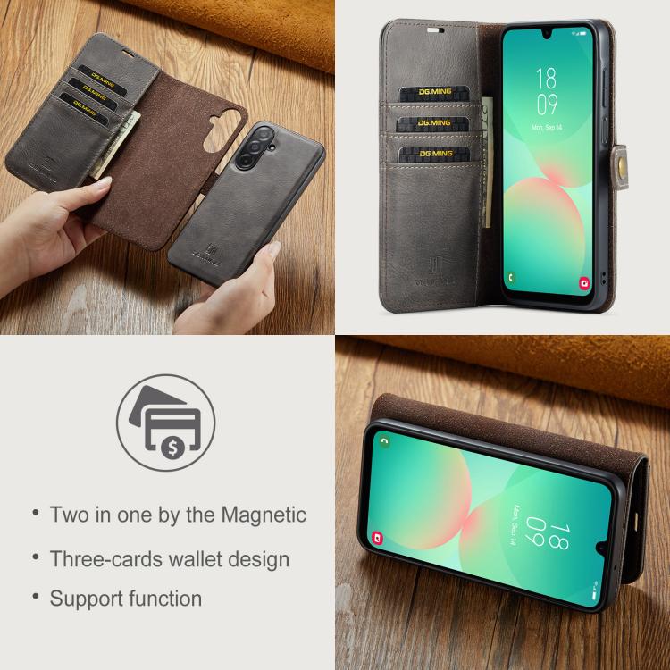 For Samsung Galaxy A26 5G DG.MING Crazy Horse Texture Detachable Magnetic Leather Case