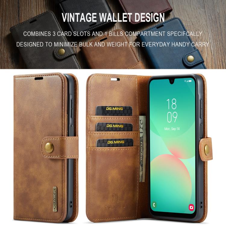 For Samsung Galaxy A26 5G DG.MING Crazy Horse Texture Detachable Magnetic Leather Case