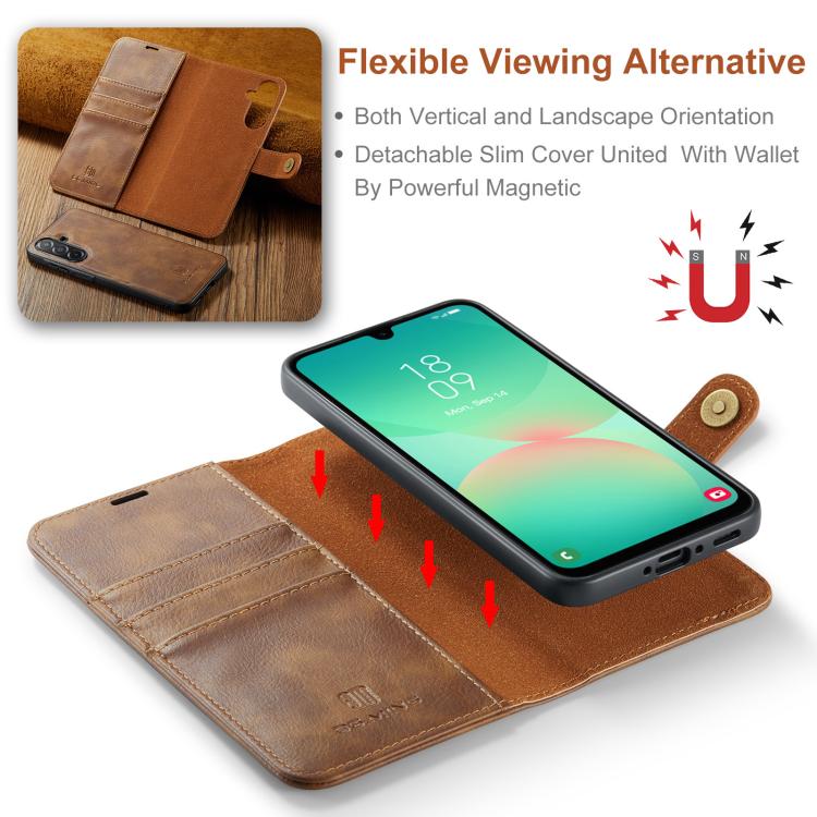 For Samsung Galaxy A26 5G DG.MING Crazy Horse Texture Detachable Magnetic Leather Case