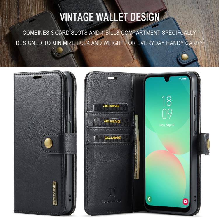 For Samsung Galaxy A26 5G DG.MING Crazy Horse Texture Detachable Magnetic Leather Case