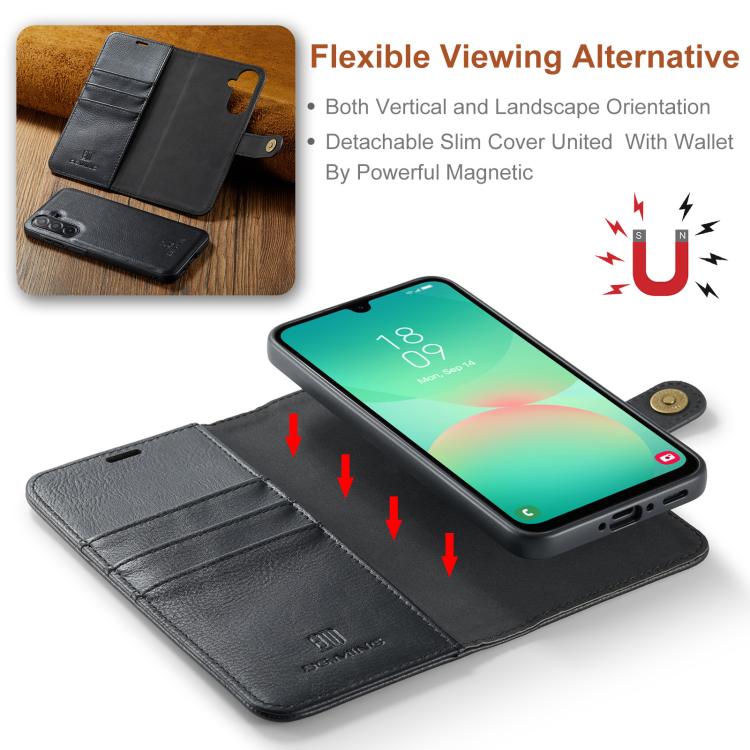 For Samsung Galaxy A26 5G DG.MING Crazy Horse Texture Detachable Magnetic Leather Case