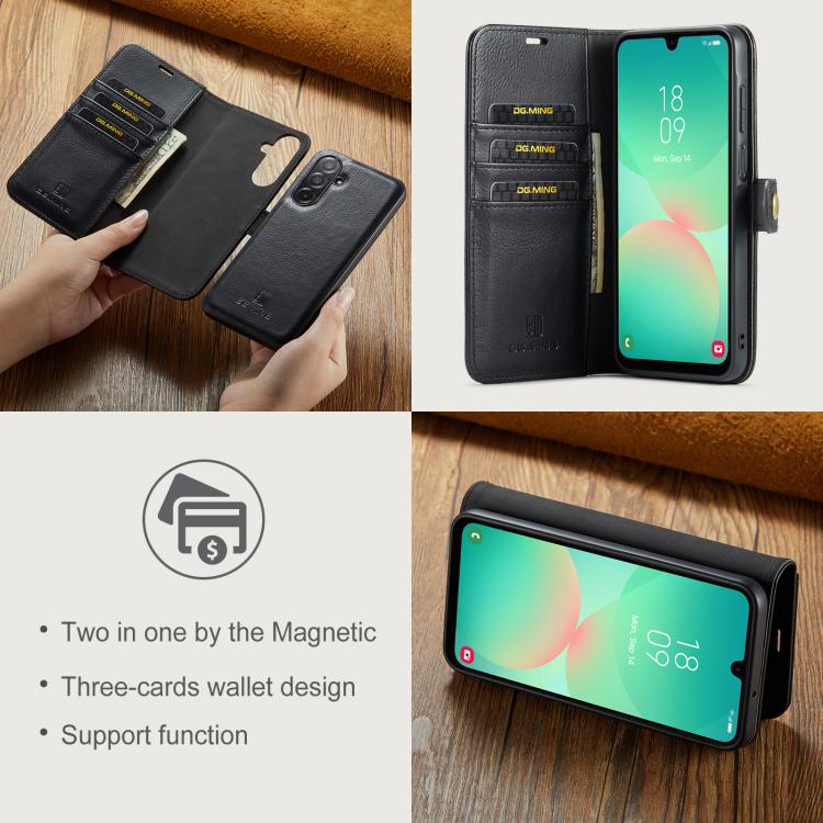 For Samsung Galaxy A26 5G DG.MING Crazy Horse Texture Detachable Magnetic Leather Case