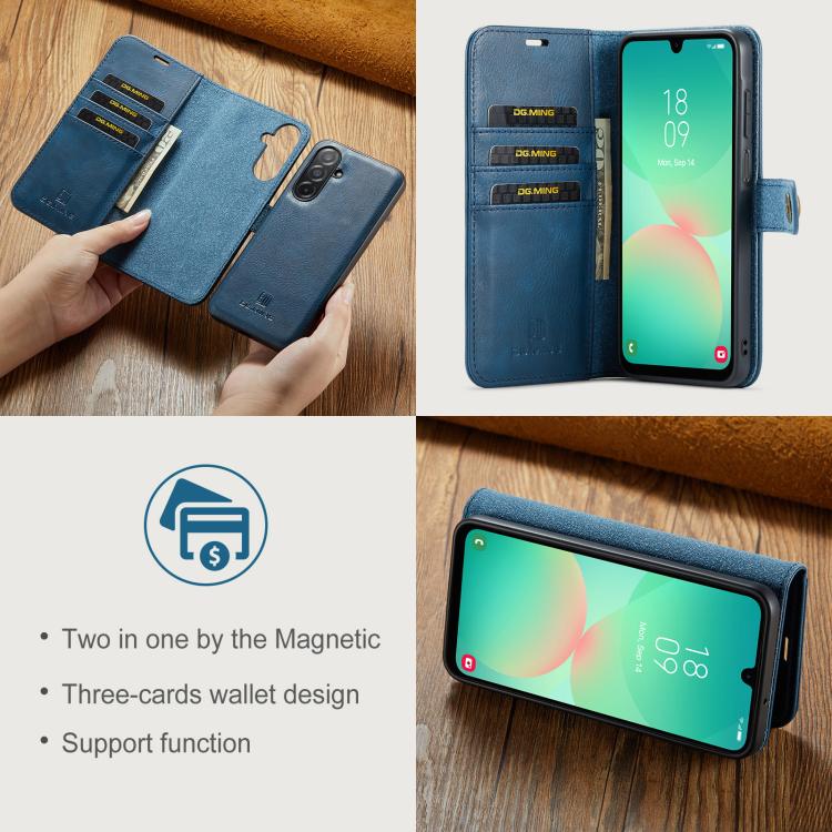 For Samsung Galaxy A26 5G DG.MING Crazy Horse Texture Detachable Magnetic Leather Case
