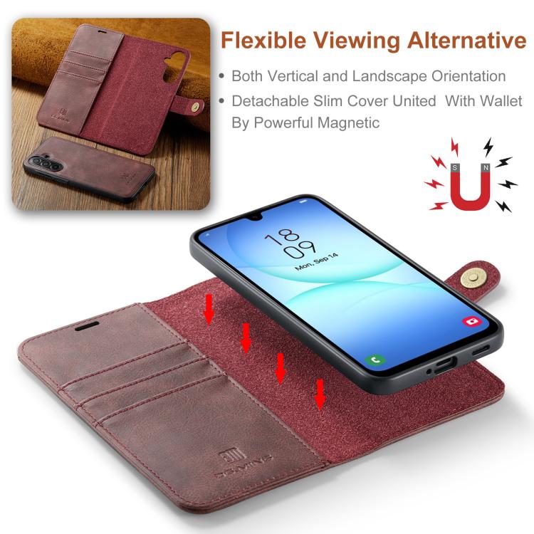 For Samsung Galaxy A17 4G / 5G DG.MING Crazy Horse Texture Detachable Magnetic Leather Case