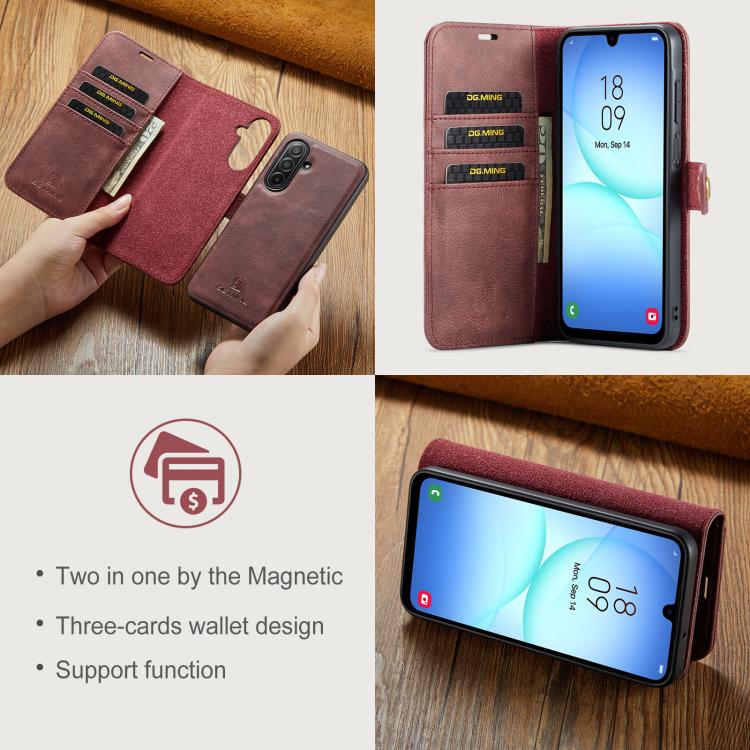 For Samsung Galaxy A17 4G / 5G DG.MING Crazy Horse Texture Detachable Magnetic Leather Case
