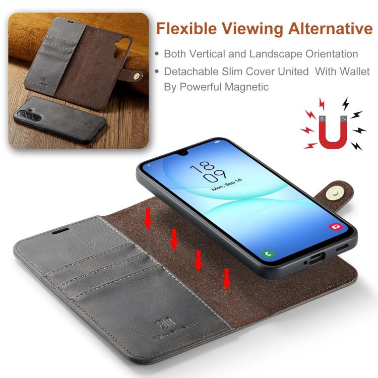 For Samsung Galaxy A17 4G / 5G DG.MING Crazy Horse Texture Detachable Magnetic Leather Case