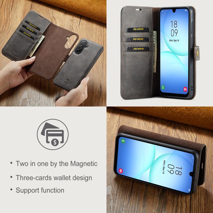 For Samsung Galaxy A17 4G / 5G DG.MING Crazy Horse Texture Detachable Magnetic Leather Case
