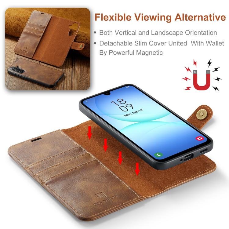 For Samsung Galaxy A17 4G / 5G DG.MING Crazy Horse Texture Detachable Magnetic Leather Case