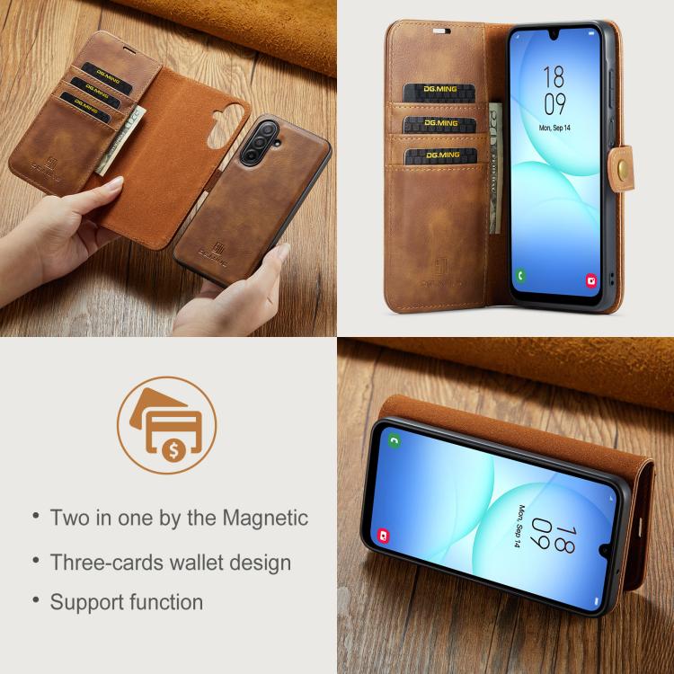 For Samsung Galaxy A17 4G / 5G DG.MING Crazy Horse Texture Detachable Magnetic Leather Case