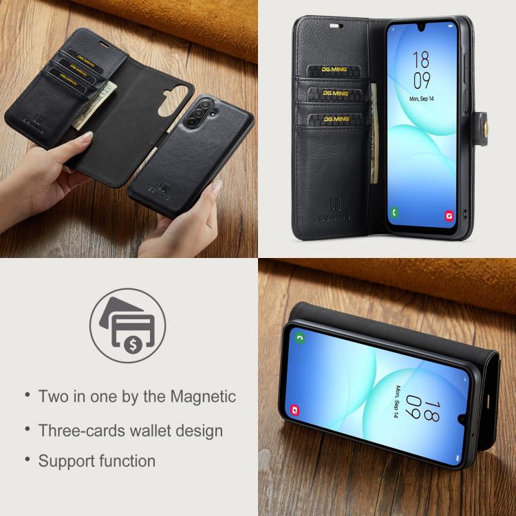 For Samsung Galaxy A17 4G / 5G DG.MING Crazy Horse Texture Detachable Magnetic Leather Case