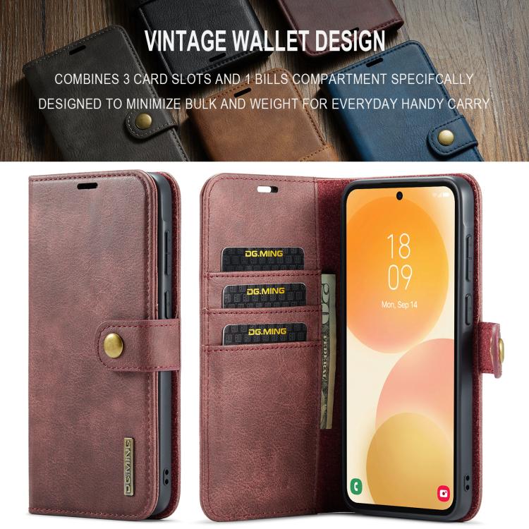 For Samsung Galaxy A57 5G DG.MING Crazy Horse Texture Detachable Magnetic Leather Case