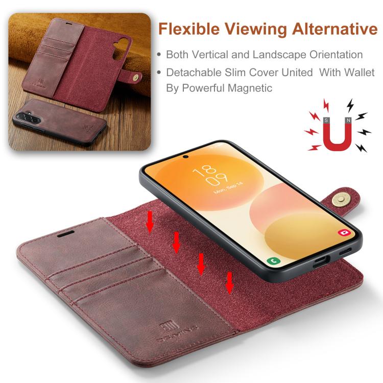 For Samsung Galaxy A57 5G DG.MING Crazy Horse Texture Detachable Magnetic Leather Case