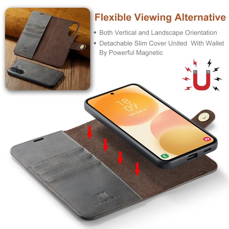 For Samsung Galaxy A57 5G DG.MING Crazy Horse Texture Detachable Magnetic Leather Case
