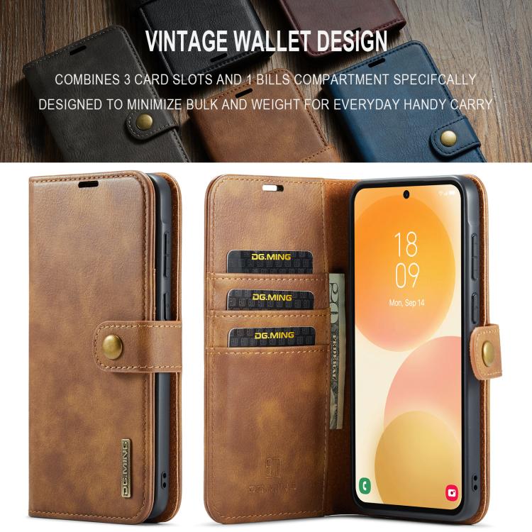 For Samsung Galaxy A57 5G DG.MING Crazy Horse Texture Detachable Magnetic Leather Case