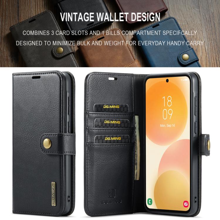 For Samsung Galaxy A57 5G DG.MING Crazy Horse Texture Detachable Magnetic Leather Case
