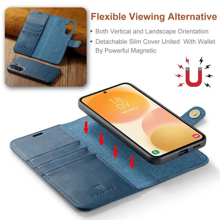 For Samsung Galaxy A57 5G DG.MING Crazy Horse Texture Detachable Magnetic Leather Case