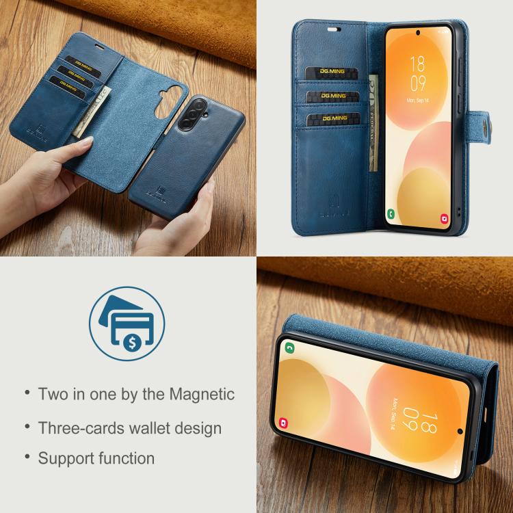 For Samsung Galaxy A57 5G DG.MING Crazy Horse Texture Detachable Magnetic Leather Case