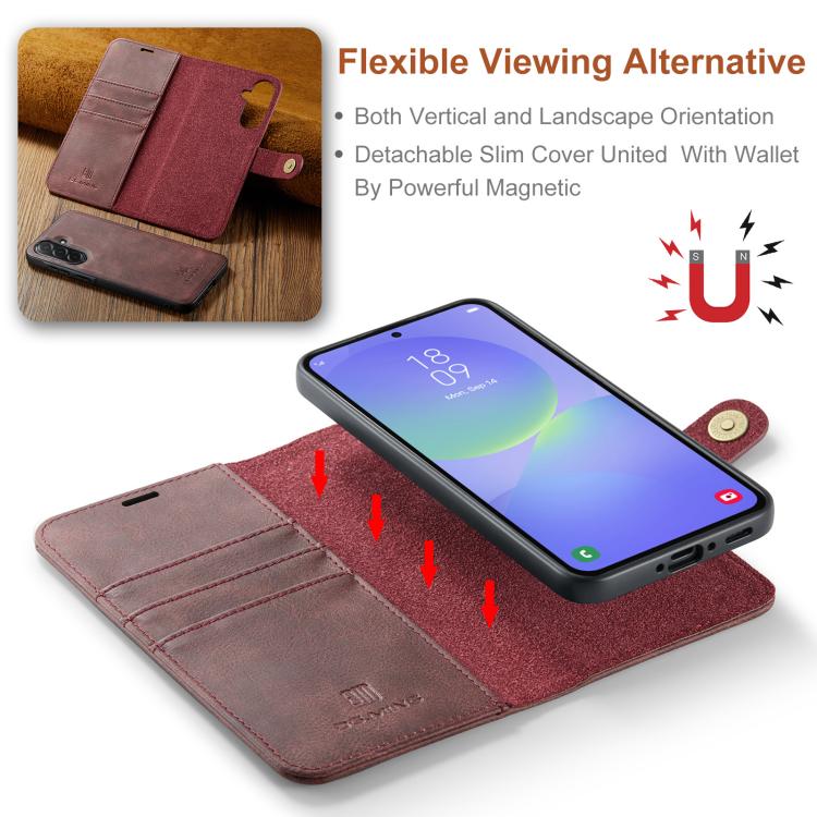 For Samsung Galaxy A37 5G DG.MING Crazy Horse Texture Detachable Magnetic Leather Case