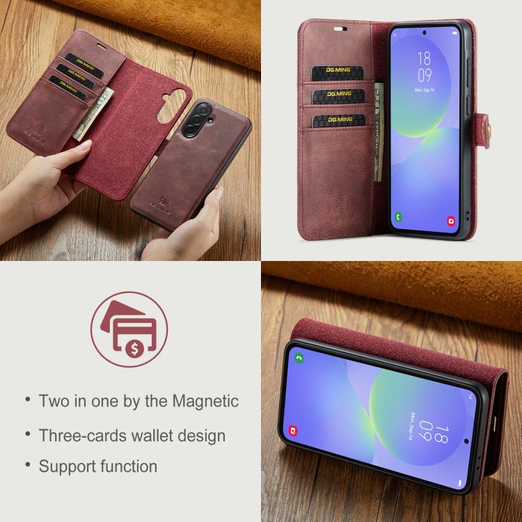 For Samsung Galaxy A37 5G DG.MING Crazy Horse Texture Detachable Magnetic Leather Case