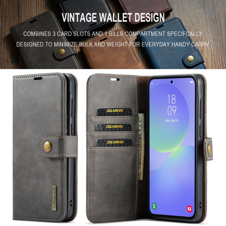 For Samsung Galaxy A37 5G DG.MING Crazy Horse Texture Detachable Magnetic Leather Case