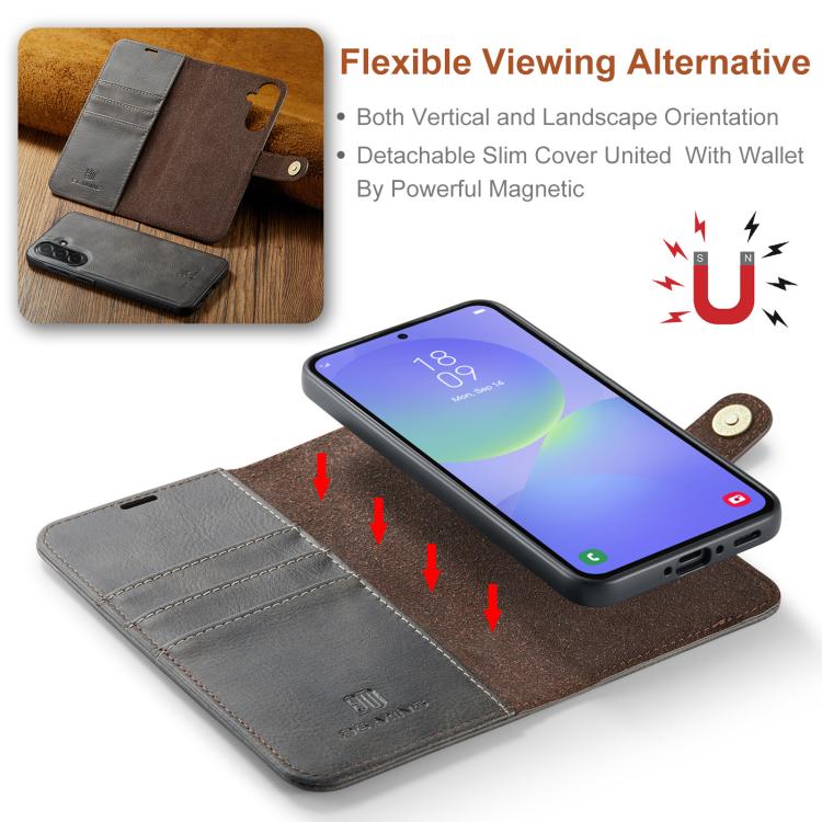 For Samsung Galaxy A37 5G DG.MING Crazy Horse Texture Detachable Magnetic Leather Case