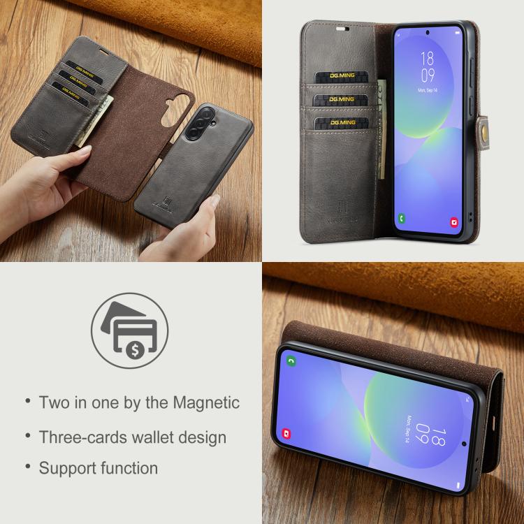 For Samsung Galaxy A37 5G DG.MING Crazy Horse Texture Detachable Magnetic Leather Case