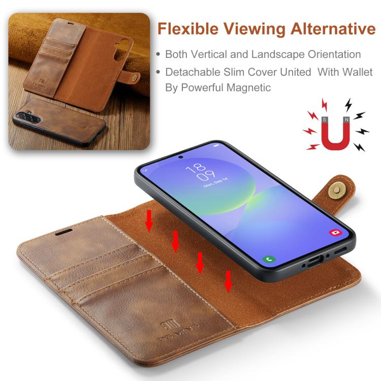 For Samsung Galaxy A37 5G DG.MING Crazy Horse Texture Detachable Magnetic Leather Case