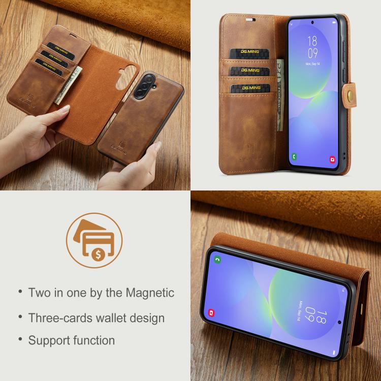 For Samsung Galaxy A37 5G DG.MING Crazy Horse Texture Detachable Magnetic Leather Case