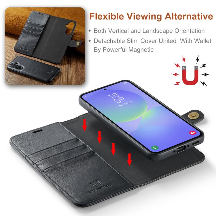 For Samsung Galaxy A37 5G DG.MING Crazy Horse Texture Detachable Magnetic Leather Case