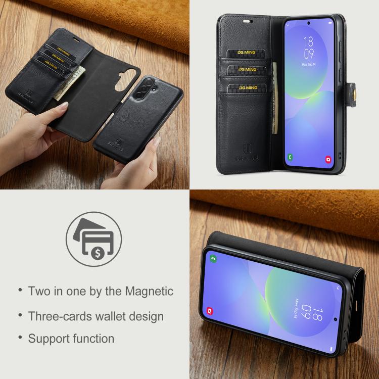 For Samsung Galaxy A37 5G DG.MING Crazy Horse Texture Detachable Magnetic Leather Case