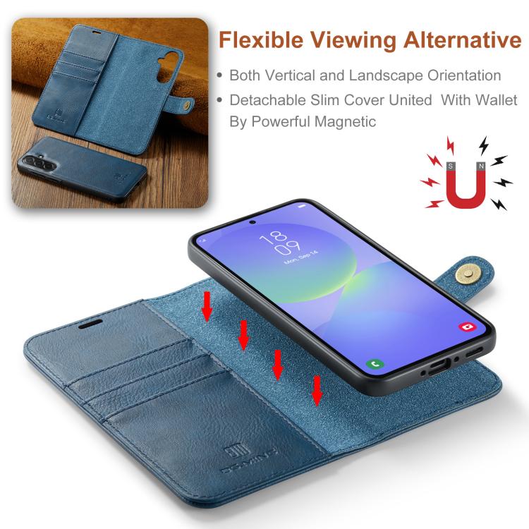 For Samsung Galaxy A37 5G DG.MING Crazy Horse Texture Detachable Magnetic Leather Case