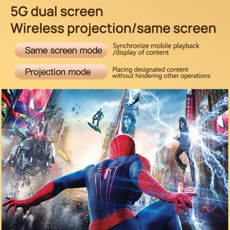 TZ-1 1080P 280ANSI HiSilicon 352 Android 9.0 Foldable PTZ Stand Projector, UK Plug - Grey