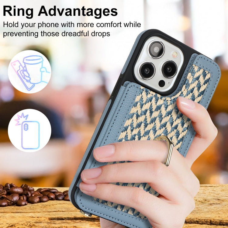 For iPhone 15 Pro Double Bckle Card Slot Full Coverage Phone Case with Cross-body Strap