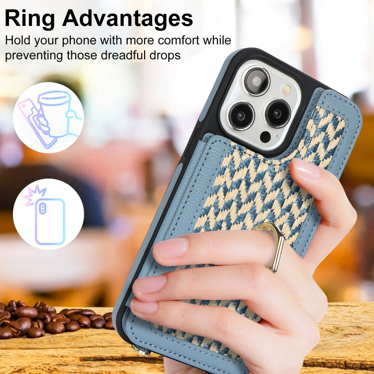 For iPhone 13 Pro Max Double Bckle Card Slot Full Coverage Phone Case with Cross-body Strap