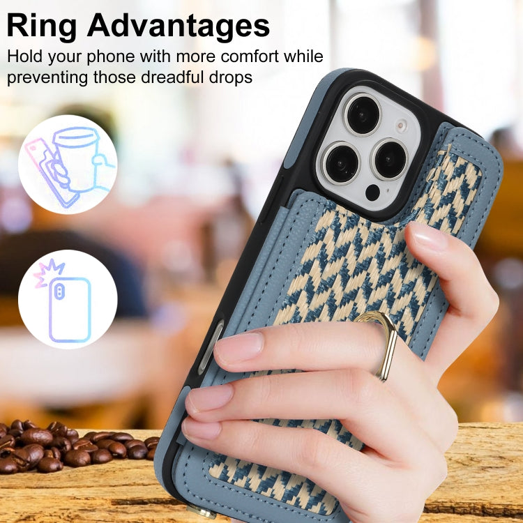 For iPhone 16 Pro Max Double Bckle Card Slot Full Coverage Phone Case with Cross-body Strap