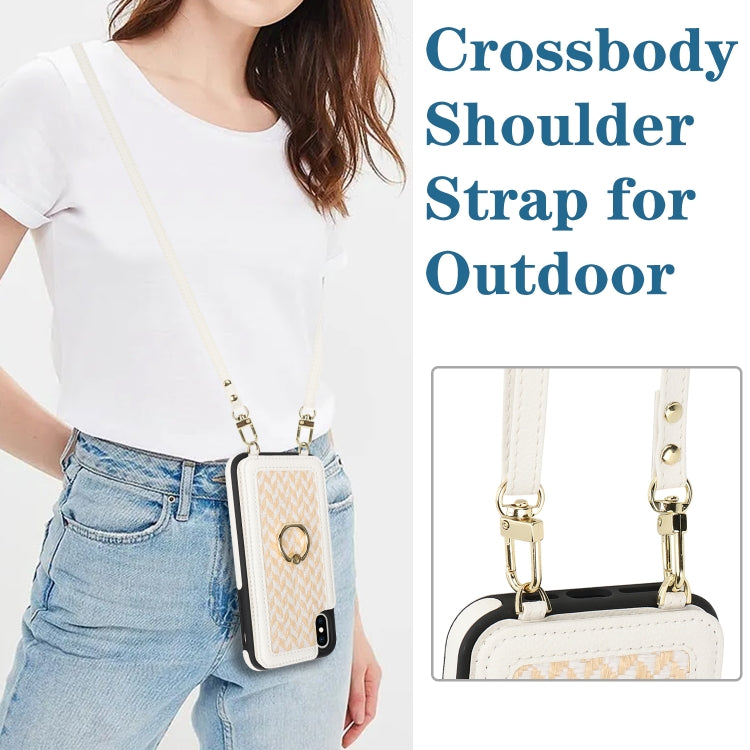 For iPhone X / XS Double Bckle Card Slot Full Coverage Phone Case with Cross-body Strap