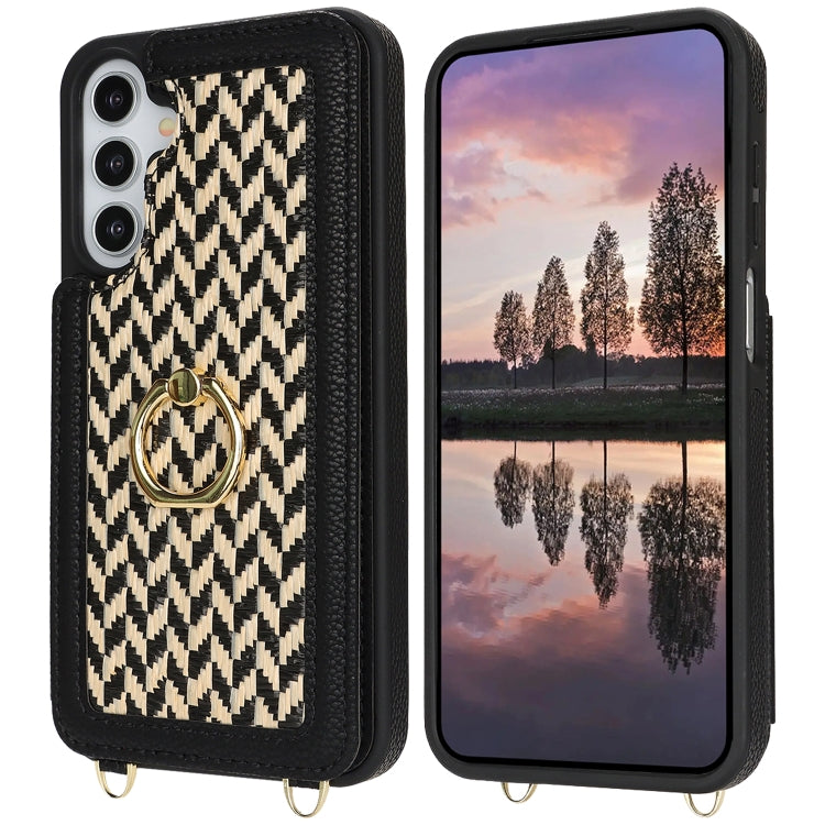 For Samsung Galaxy A14 5G / 4G Double Bckle Card Slot Full Coverage Phone Case with Cross-body Strap